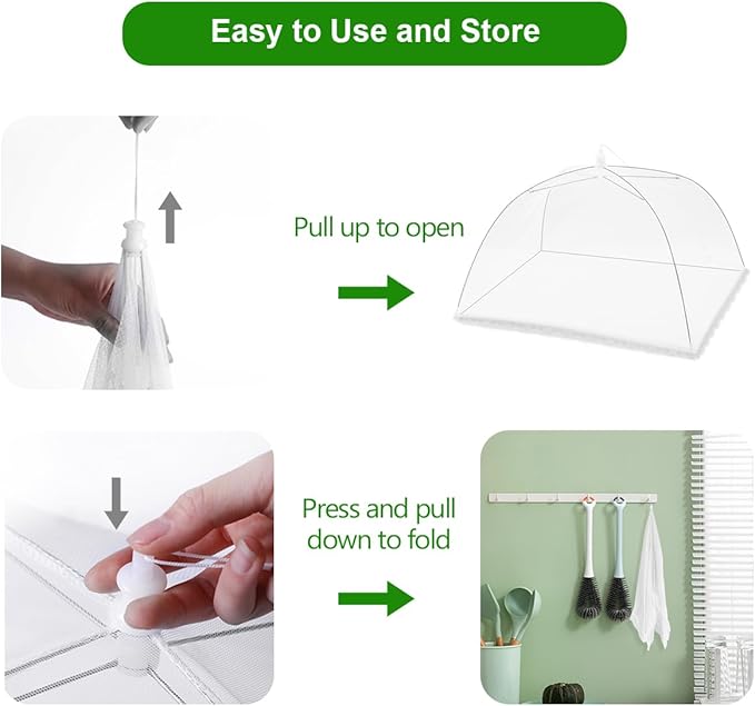 Pop-up Picnic Food Tent Covers, 17x17Inch Foldable Mesh Screen Food Covers - Image 3