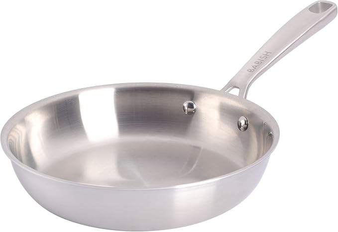 Babish 8 Inch Stainless Steel Triply Professional Grade Fry Pan by Babish