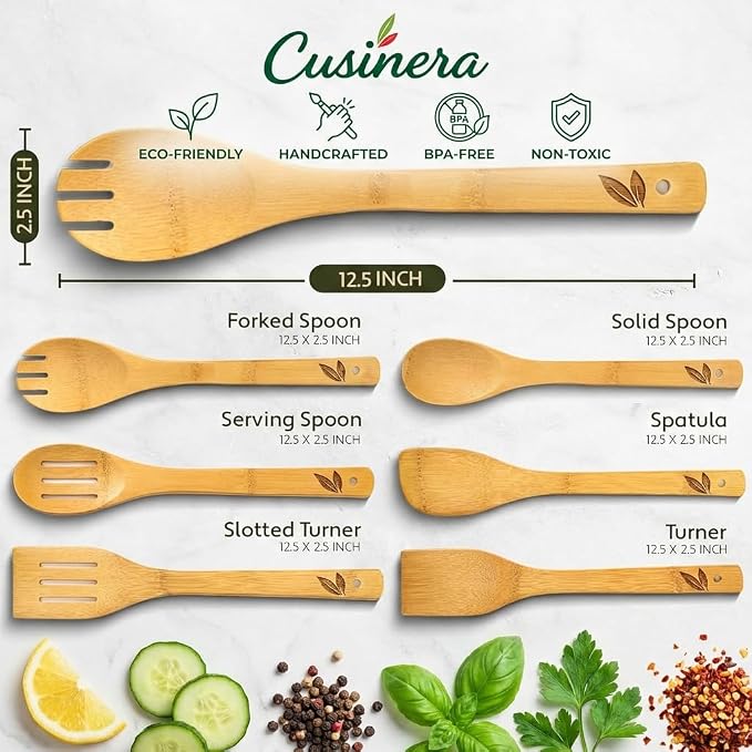 Dishwasher Safe Bamboo Wooden Spoons - Image 6