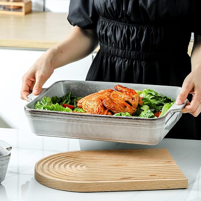 KOOV Bakeware Set, Ceramic Baking Dish Set, Rectangular Casserole Dish Set - Image 7