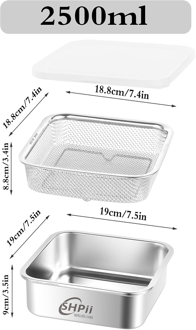 Square Colander Set, 304 stainless steel, - Image 3
