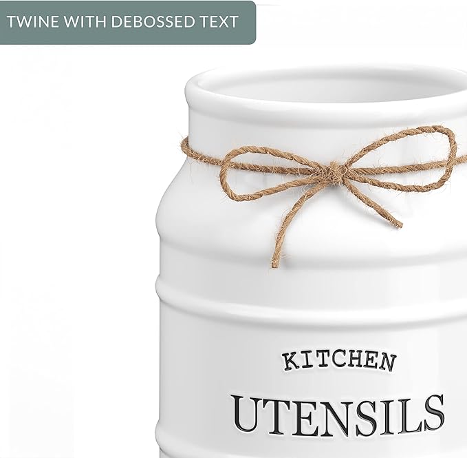 Barnyard Designs Ceramic Farmhouse Utensil Holder - Image 8