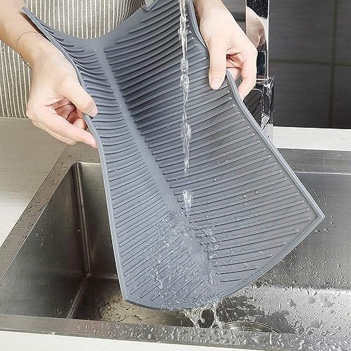 Silicone Dish Draining Mat, Eco Friendly Dish Drying Mat Kitchen