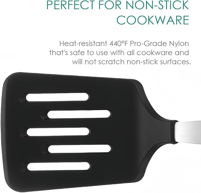 Stainless Steel Cooking Slotted Turner - Image 3
