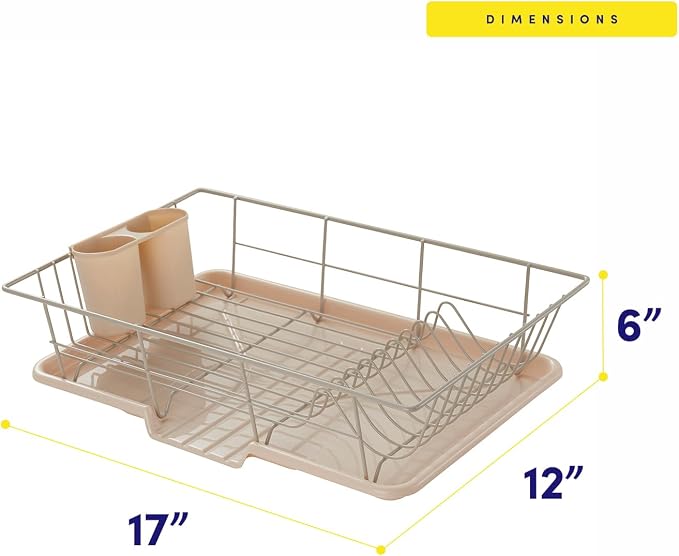 Sweet Home Collection Space-Saving 3-Piece Dish Drainer Rack Set: Efficient - Image 4