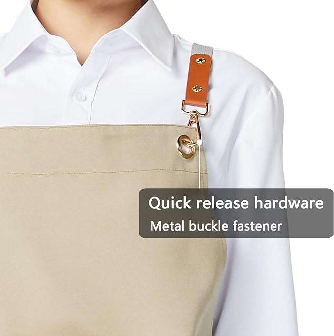 KITCHIEF Pottery Apron Split Leg, Cross Back Chef Apron - Image 4