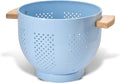 Metal Colander with Wood Handle and Stable Base, Powder Coated Steel Kitchen by Unknown