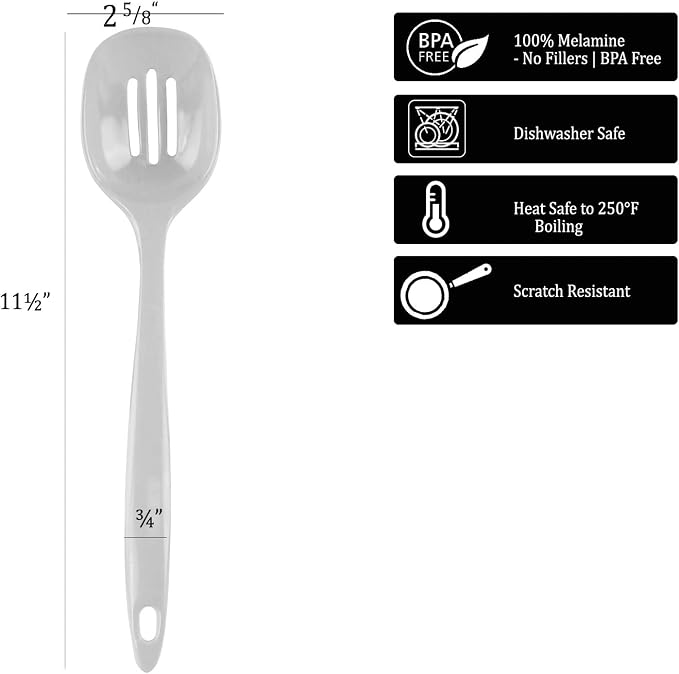 Reston Lloyd Melamine Slotted Spoon Kitchen Utensil, Durable BPA-Free Plastic - Image 4