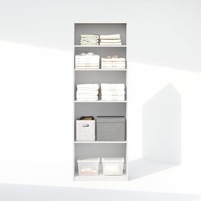 Furinno Reed Closet Organizers and Storage, 5-Tier Closet Organizer, Open Shelf - Image 6