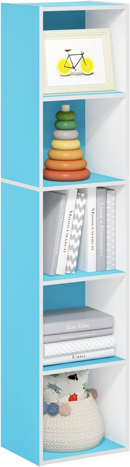 Furinno PASIR Book Shelf, 5-Tier Modern Bookshelf, Open Shelves Bookcase 9 x 12 by Furinno-FitsYourSpaceFitsYourBudget