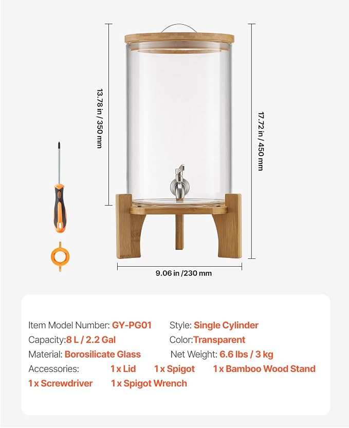 VEVOR Beverage Dispenser, 2.2 Gallon Drink Dispensers - Image 7