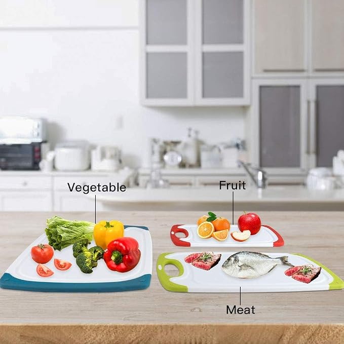 Cutting Boards for Kitchen, Plastic Chopping Board Set of 4 - Image 4