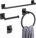 KLJKPA Matte Black Bathroom Accessories Set, 4 Pieces Bathroom Hardware Set by KLJKPA