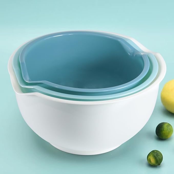 Set of 3 Mixing Bowls with Pour Spout-Nesting Design Saves Space - Image 8