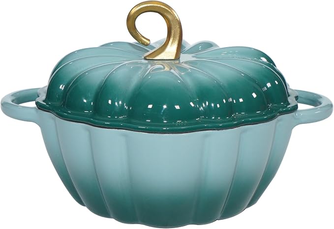 Pumpkin Enameled Cast Iron Dutch Oven by COOKWINCastIron