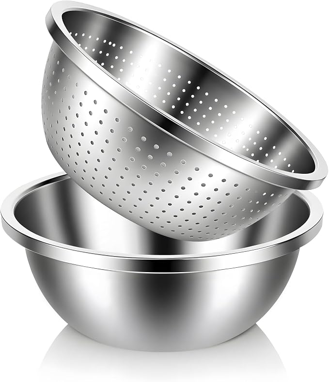 304 Stainless Steel Colander and Strainer, 5QT Large Capacity by Unknown