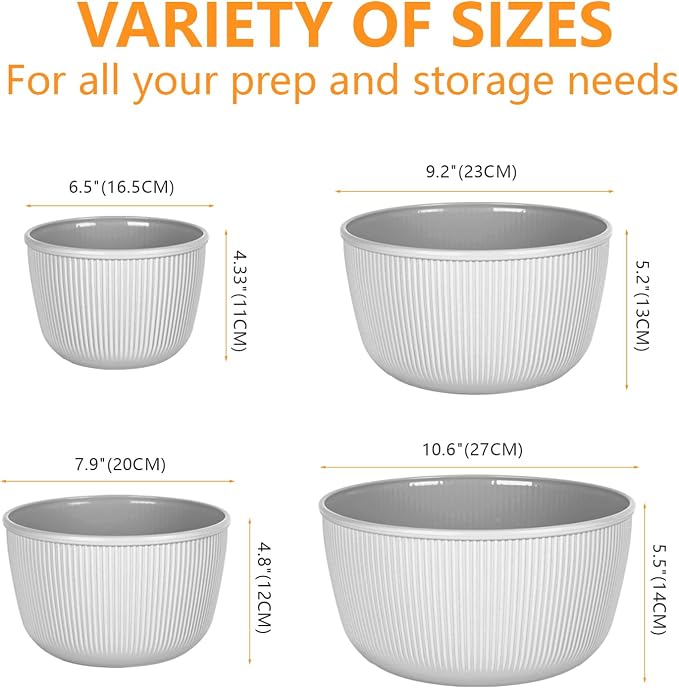 BoxedHome Nesting Plastic Mixing Bowls, BPA-Free Plastic, Microwave and - Image 2