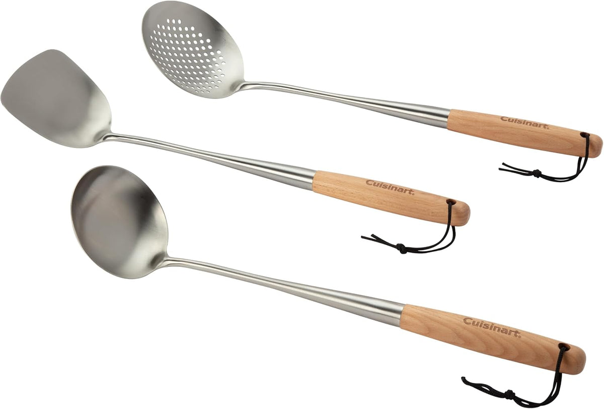 Cuisinart Stainless Steel Wok Spatula, Wok Utensils for Carbon Steel