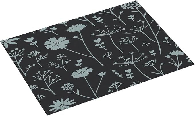 Gray Flower Dish Drying Mats for Kitchen Counter, Large 18"x24" Dish Mats for - Image 2