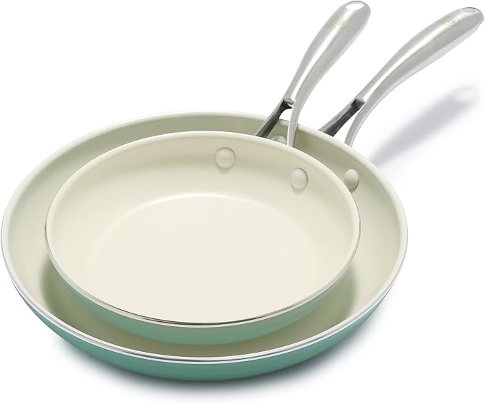 GreenLife Artisan Healthy Ceramic Nonstick, Stainless Steel Handle, Dishwasher by GreenLife