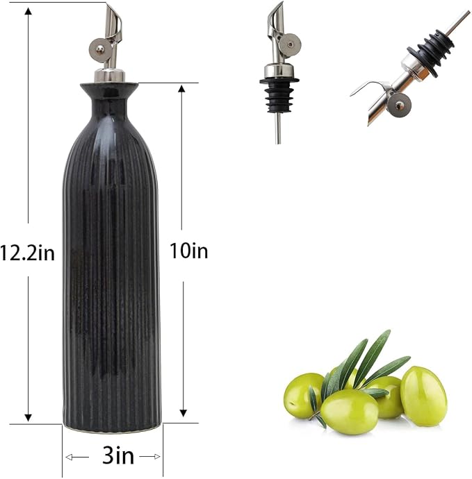 17 oz Ceramic Olive Oil Bottle Dispenser - Image 3