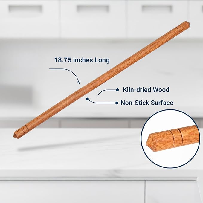 Beech Wood Non-Stick Oil Rolling Pin -Turkish Oklava-Infused Smooth Surface - Image 2