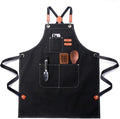 Plus Size Kitchen Apron for Men Women, Cross Back Cotton Canvas Chef Apron by Unknown
