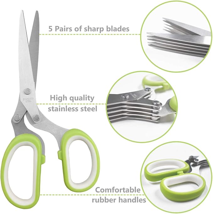 5-Blade Herb Cutter Scissors - Image 4