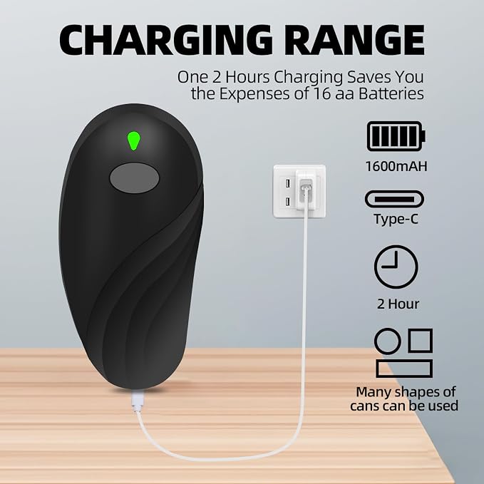 Rechargeable Auto Electric Can OpenerTouch Side Cut Opener Open Your Cans - Image 5