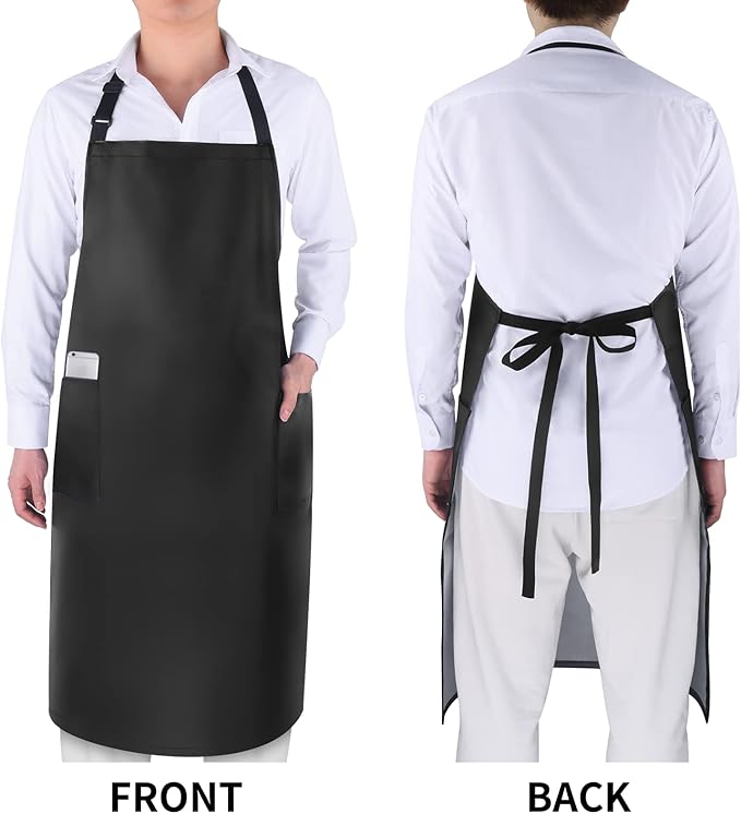 Gotega Waterproof Rubber Vinyl Apron Adjustable Dishwasher Apron - Image 7