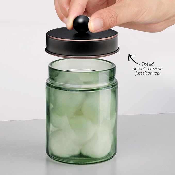 3 Pack Apothecary Jar Canisters Bathroom Vanity Organizer - Image 3