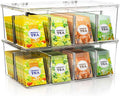 Utopia Home Tea Bag Organizer with Lids, Stackable Tea Box, 2 Pack