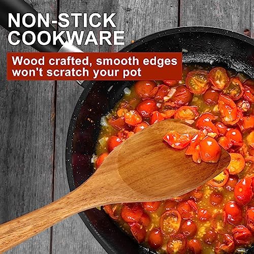 Wooden Spoons for Cooking Spatula Non Toxic Acacia Wood Kitchen