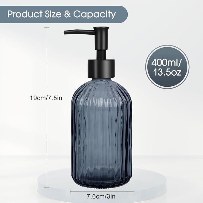 Topsky Stripe Glass Soap Dispenser - Image 4