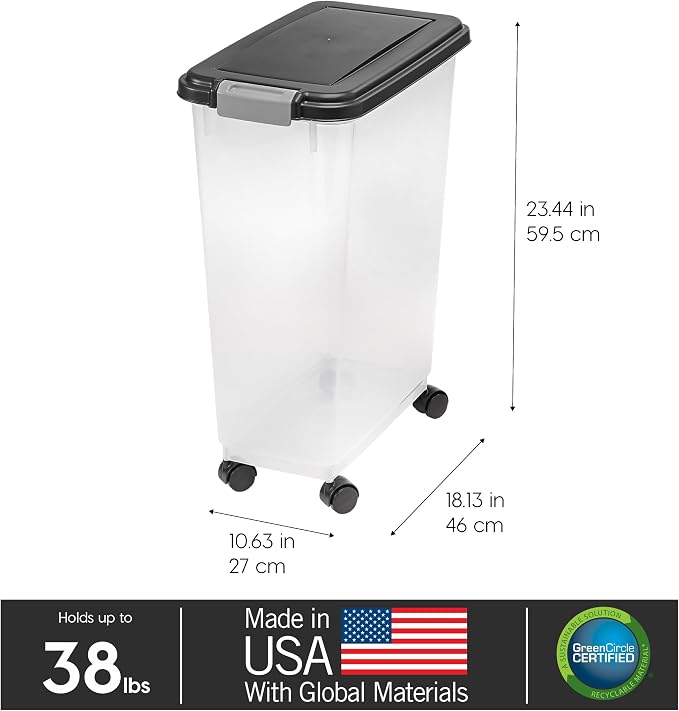 IRIS USA Airtight Dog Food Storage Container, Attachable Wheels, - Image 3