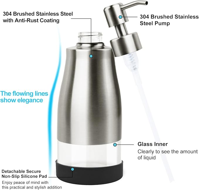 AUMIO Soap Dispenser with Non-Slip Silicone Pad - Image 3