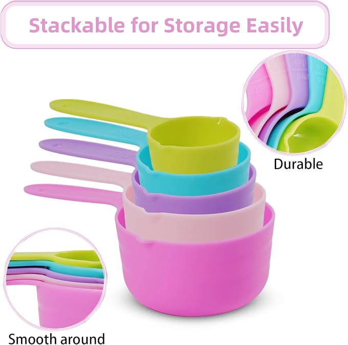 10PCS Measuring Spoons and Cups Set Stackable Nesting Cups Spoons - Image 5