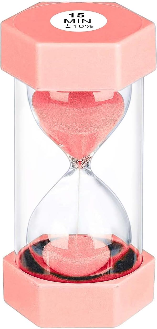 Sand Timer 15 Minute Hourglass, Unbreakable Hexagon Sand Clock 15 Min, Reloj De by YLTIMER