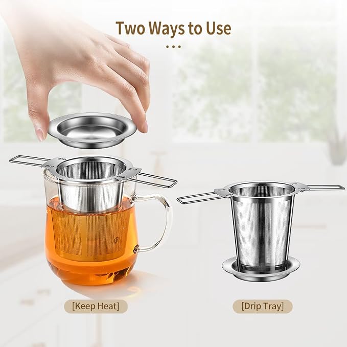2Pack Long-Handled Tea Strainer, BOMANSI BOMS Stainless Steel Tea Infuser - Image 5