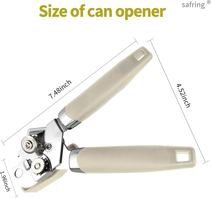 Safring Can Opener Manual, Handheld Strong Heavy Duty Stainless Steel Can Opener - Image 2