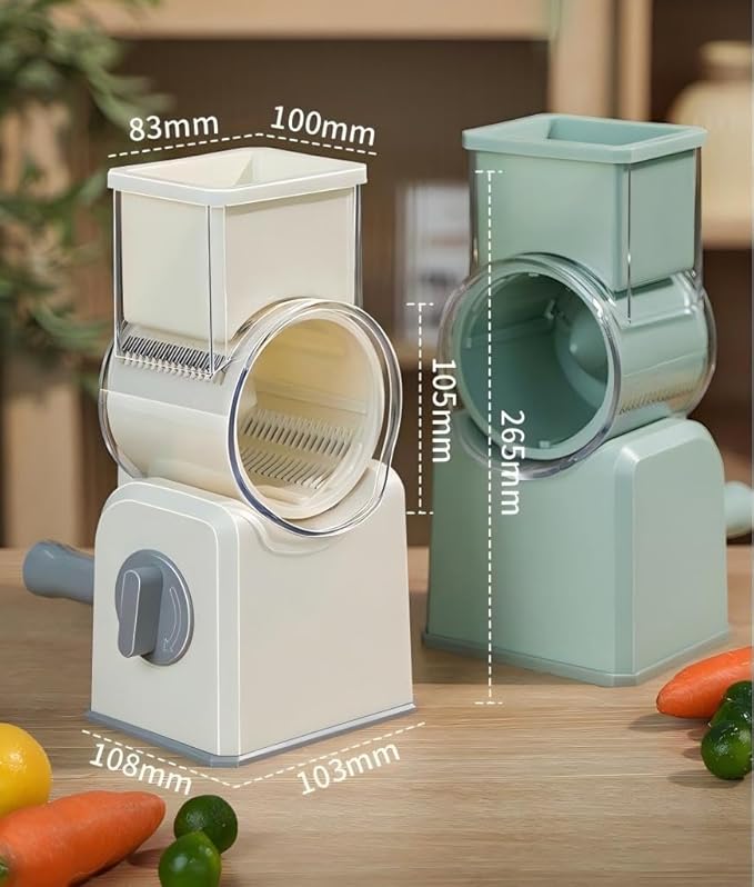 Rotary Cheese Grater with Hand Crank, and Grating Cheese, Vegetables, and Fruit - Image 3