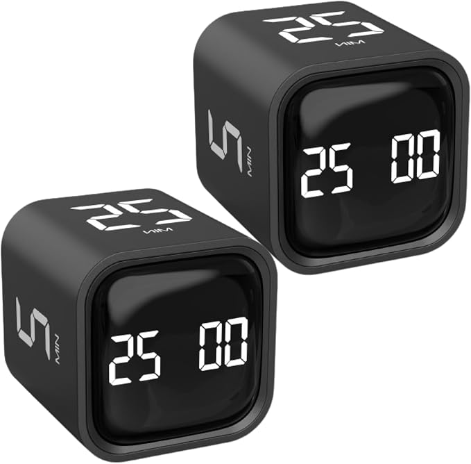 Rotating Pomodoro Timer 5, 10 50 Minutes Preset, Desk Productivity Timer w/Gra by OORAII