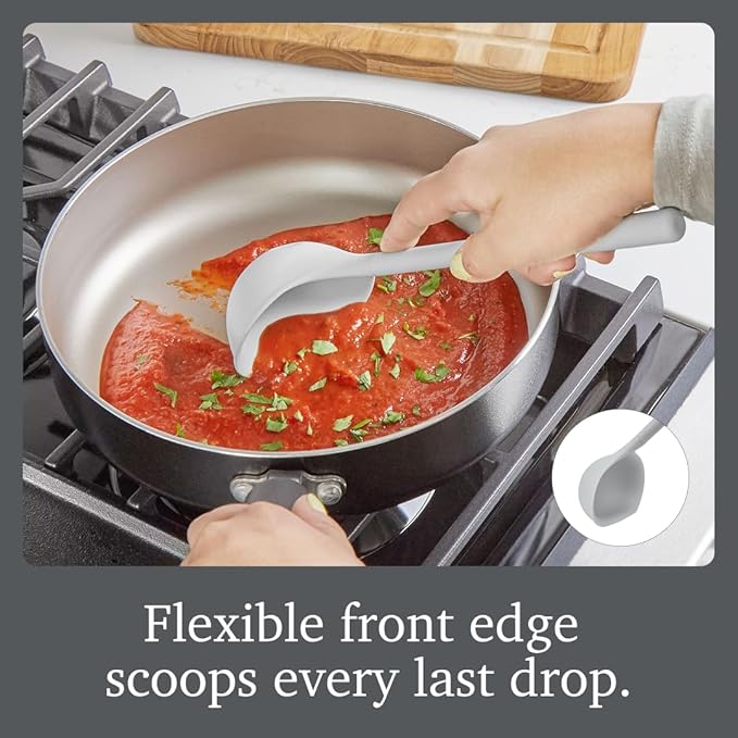 Tovolo Flex Core Small Silicone Ladle Oyster Gray Heat Safe Silicone Soup Ladle - Image 3