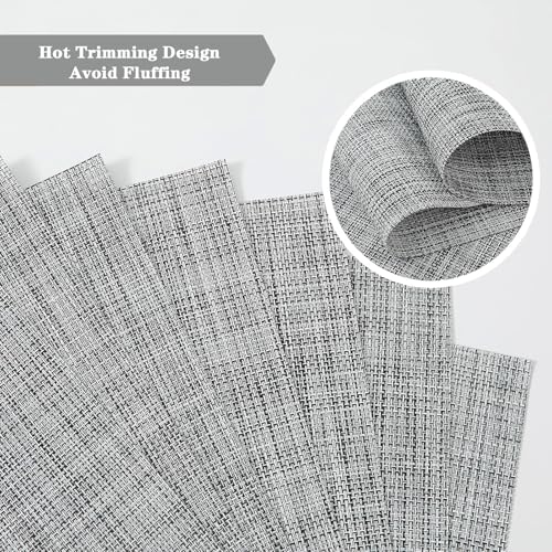 Grey Placemats Set of 2 - Heat-Resistant, Non-Slip Table Mats