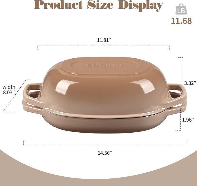 EDGING CASTING Enameled Cast Iron Oval Dutch Oven Pot - Image 2