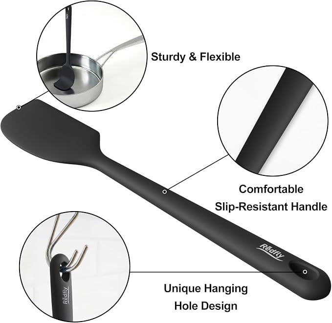 Redfly Silicone Spatula Set, 5 Piece Food Grade Silicone Cooking Utensils Set - Image 3