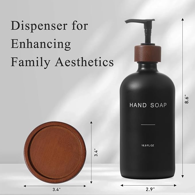 Black Soap Dispenser, Refillable Hand Soap Dispenser - Image 5