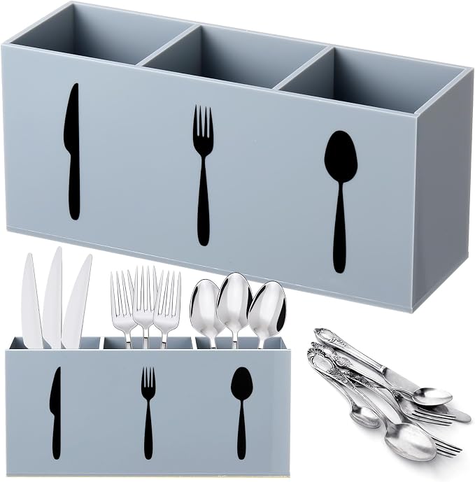 Suzile Acrylic Cutlery Storage Organizer Bin Silverware Caddy Countertop Knife by Suzile