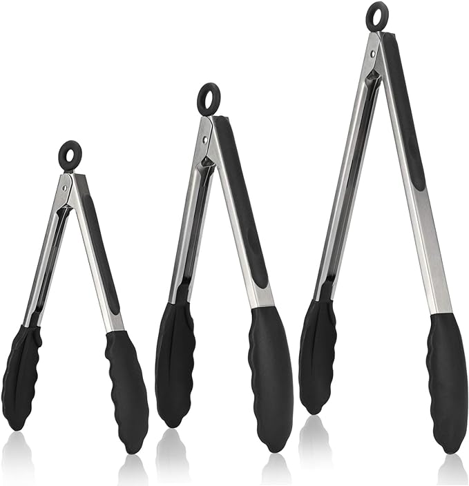 Kitchen Tongs, U-Taste 7/9/12 inches Cooking Tongs, by U-Taste
