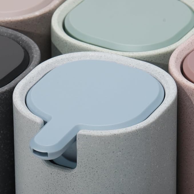 LINE+ARC Modern Easy-to-Press Soap Dispenser. No-Rust Cute Bathroom Pink Marble - Image 7